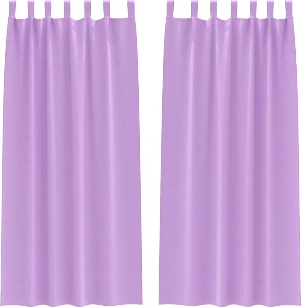 vidaXL Fekete Függöny Gyűrűkkel 2 pcs Lila 245 x 140 cm Poliészter