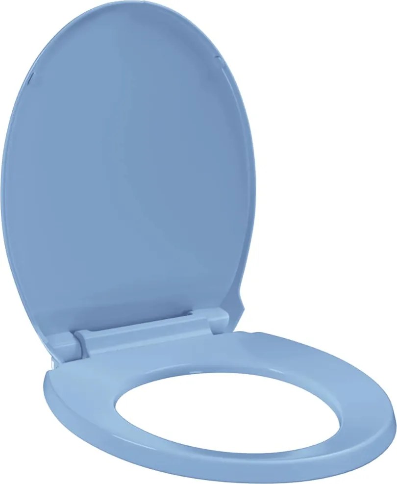 vidaXL kék ovális gyorsan szerelhető WC-ülőke lassan csukódó fedéllel