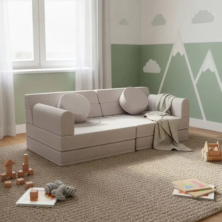 Juskys Kayo gyerek kanapé 150x75x50 cm - bézs