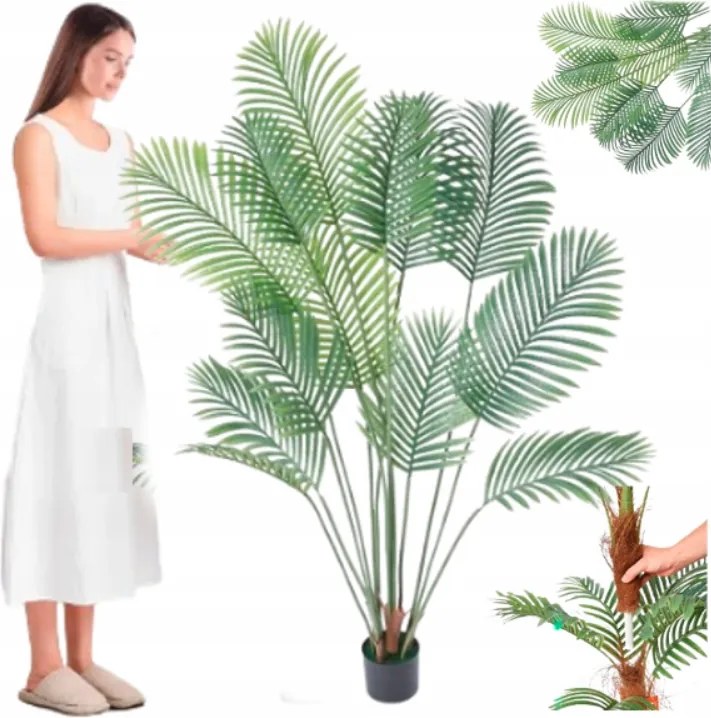 Mesterséges Pálma Fa Nappali Mint Élő Terasz Erkély Virágcserépben 180cm