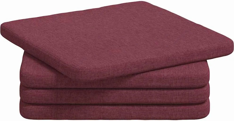 vidaXL Ülőpárnák 4 pcs Bordó 40 x 40 x 3 cm szövet
