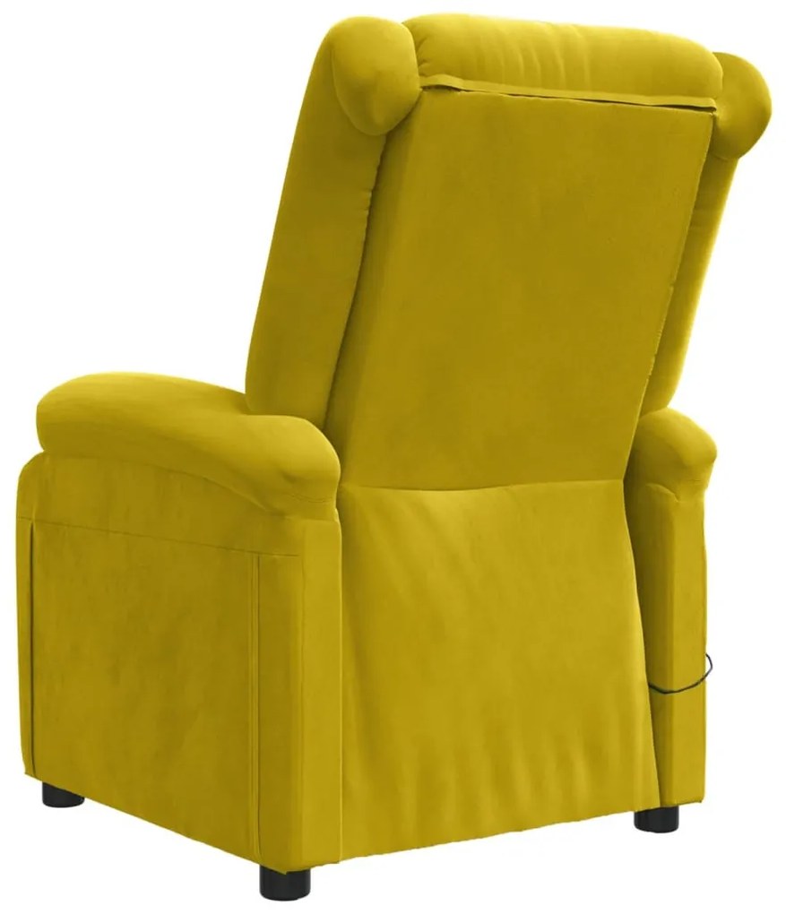 sárga bársony dönthető masszázsfotel