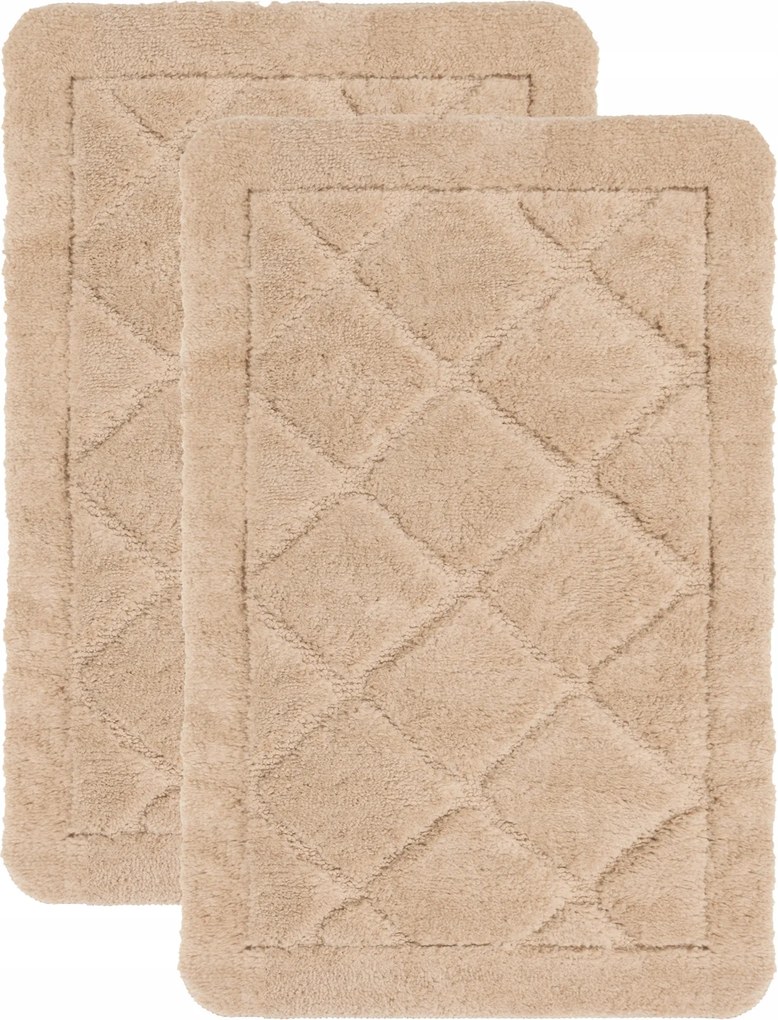 Fürdőszobai Szőnyeg Szett Puha Csúszásgátló 2db Bézs 40x60cm Soft