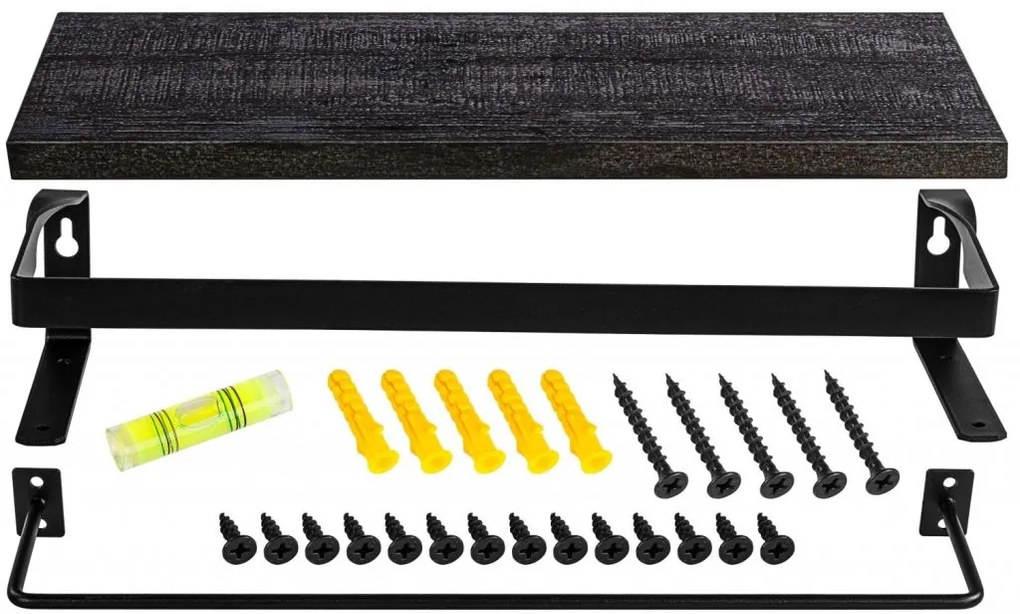 STILISTA Fali polc Volato Duo 2 db 40 cm fekete