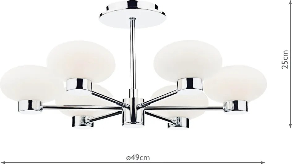 DAR LIGHTING SYS0650 SYSTE Mennyezeti Csillár Csiszolt Króm G9 IP20