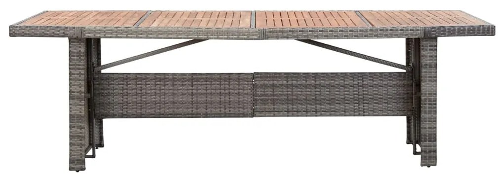 vidaXL polyrattan és tömör akácfa kerti asztal 240 x 90 x 74 cm