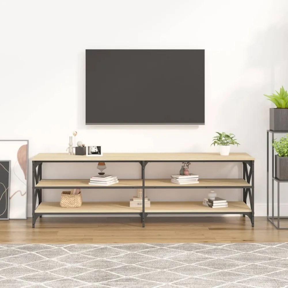 sonoma tölgy színű szerelt fa TV-szekrény 160 x 40 x 50 cm
