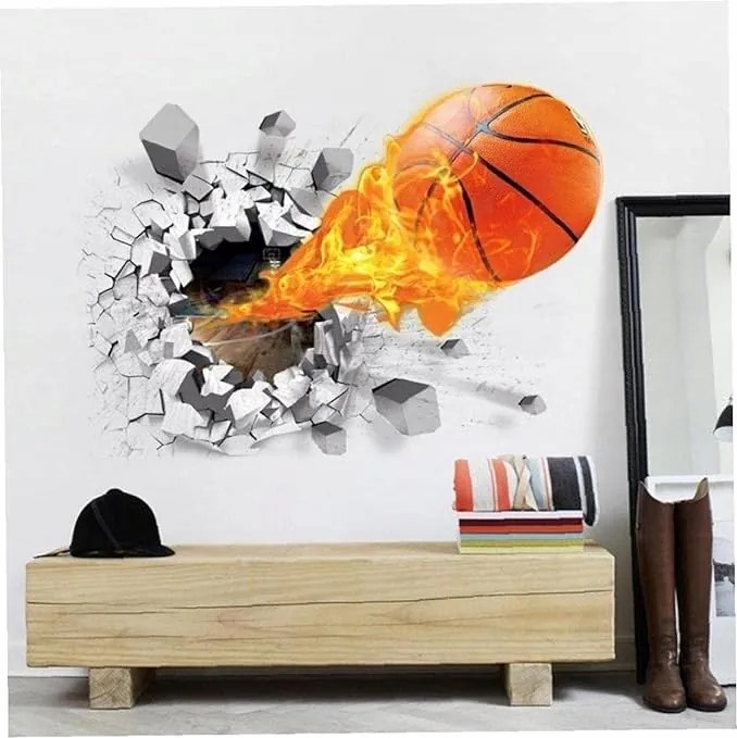 3D falmatrica gyerekszobába kosárlabda labda
