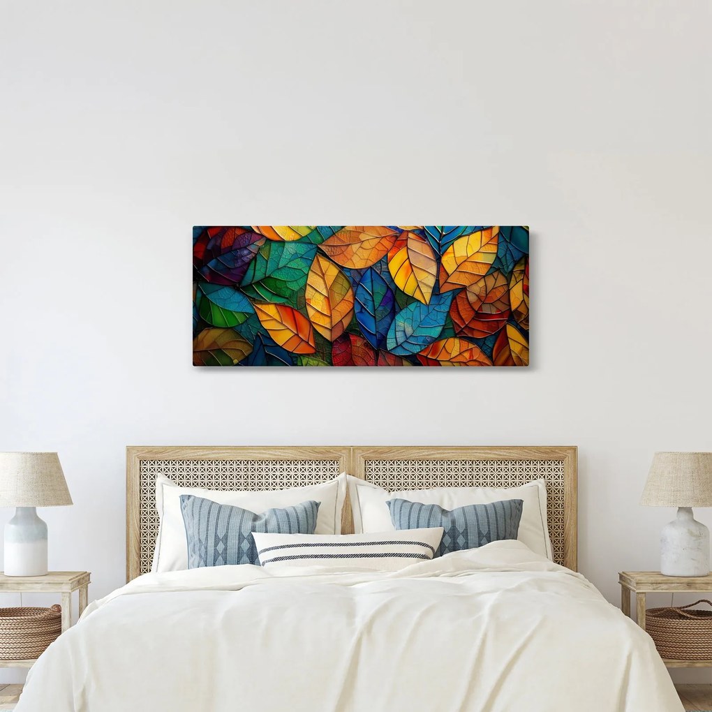 Kép - Levélmozaik (120x50 cm)