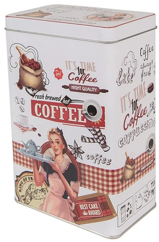Retro konyhai kávés fémdoboz Fresh brewed coffee