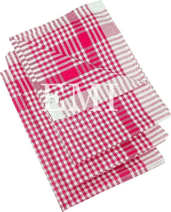 EMI piros kockás konyharuha szett 3 db