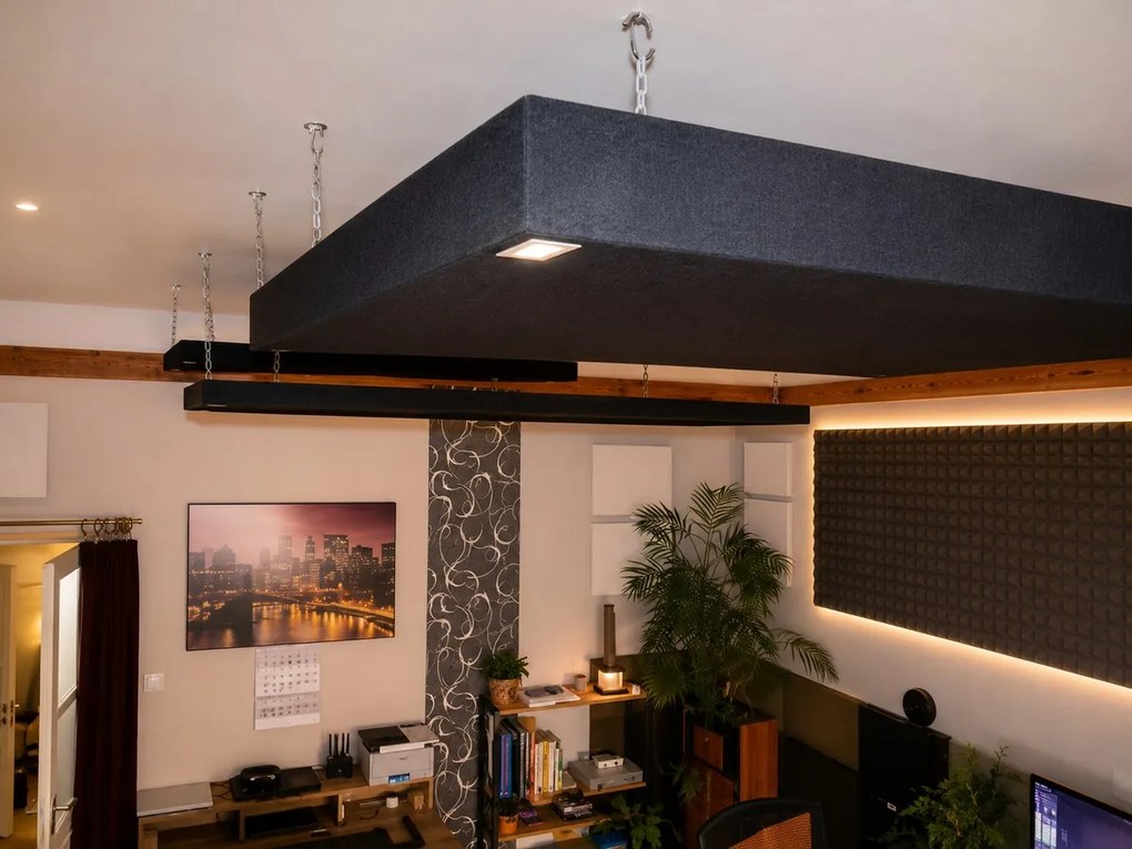 Mennyezeti panel - egyedi méretben is elkészítjük - 53 sötét szürke , 130x64x11cm szállítás nélkül