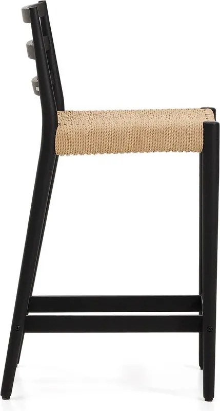 Fekete-natúr színű tölgyfa bárszék (ülésmagasság 65 cm) Analy – Kave Home