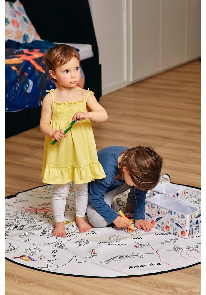 Colouring World színezhető szőnyeg és filctoll szett, ø 130 cm - Butter Kings
