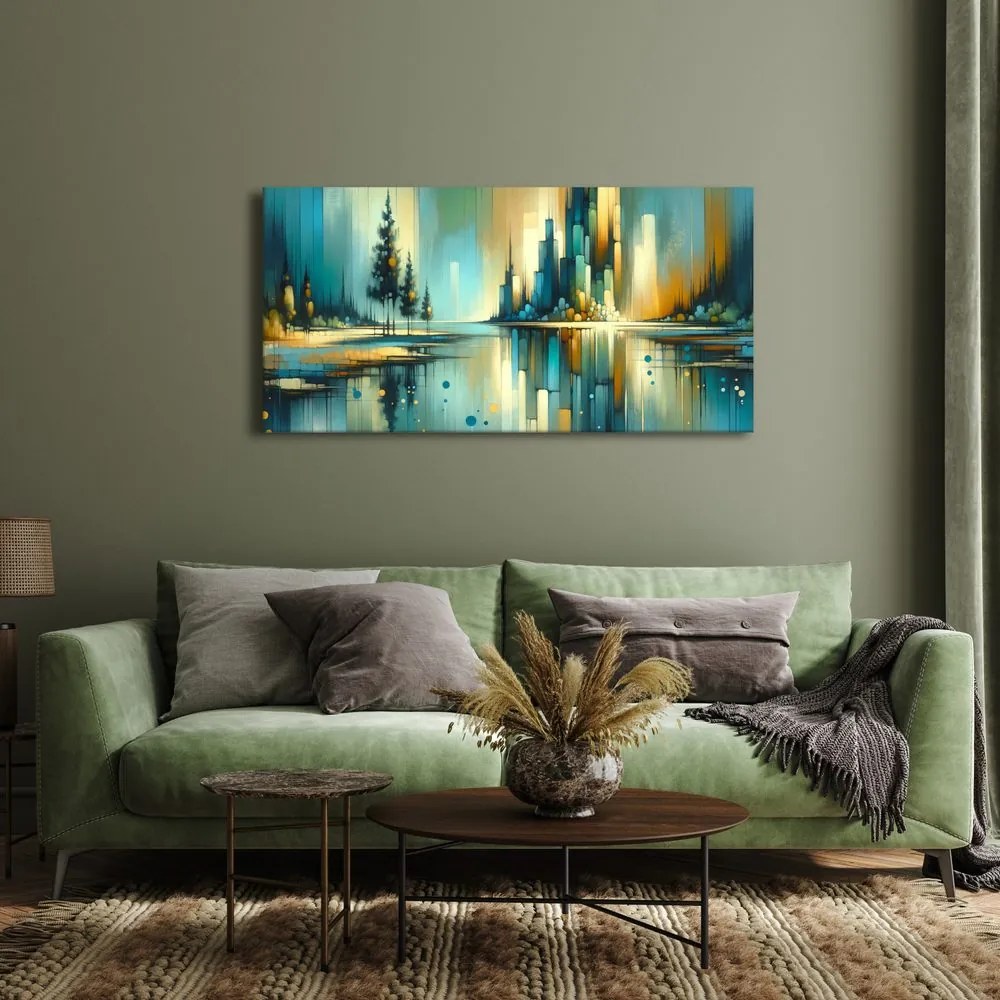 Kép modern panoráma tóval