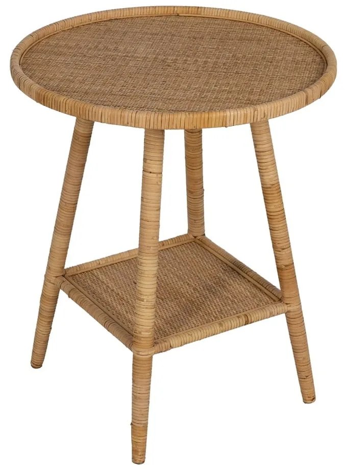 Rattan kerek tárolóasztal ø 60 cm – Ixia