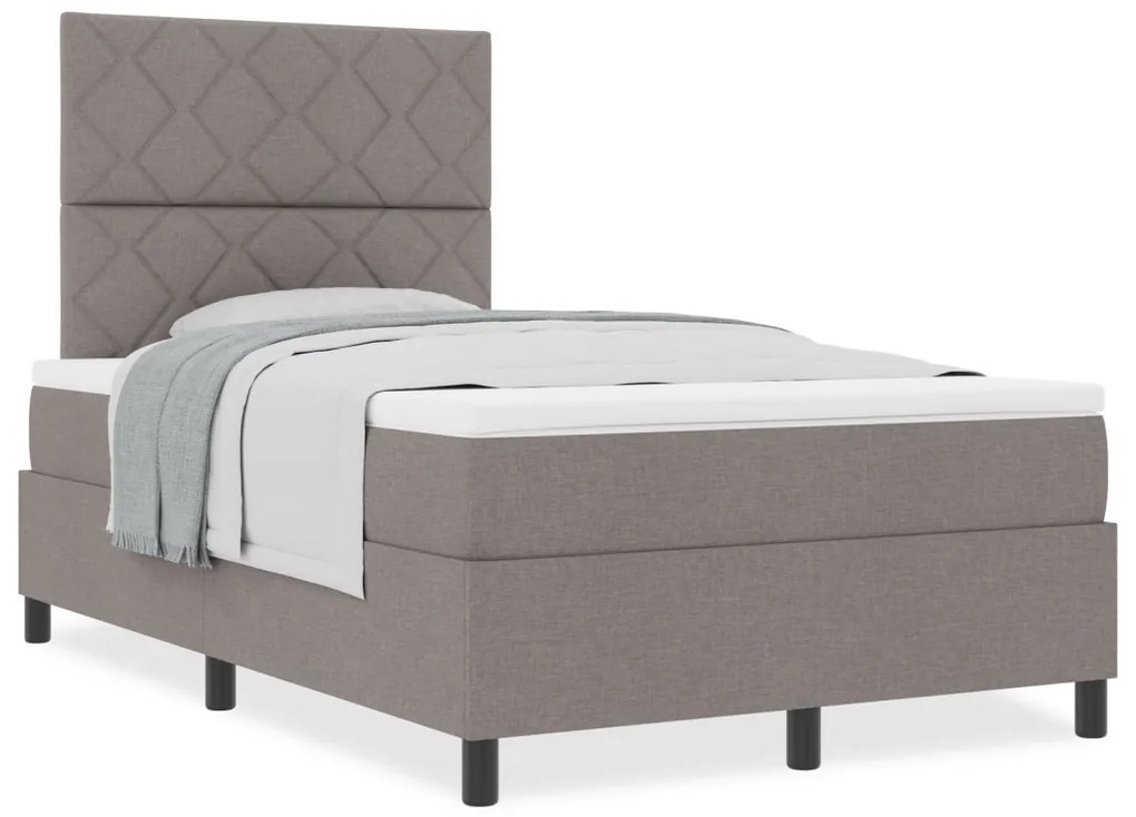 Box Spring Ágy Matraccal Taupe Kicsi Dbl Szövet