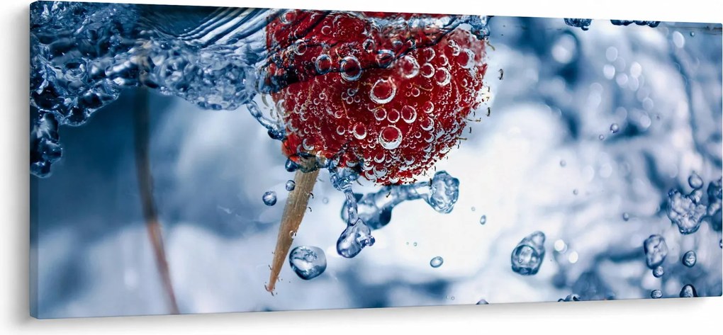 Kép - málna részlete a vízben (120x50 cm)
