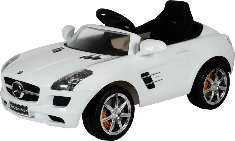 Mercedes SLS elektromos beülős autó, 3 éves kortól, 3 km/h, fehér