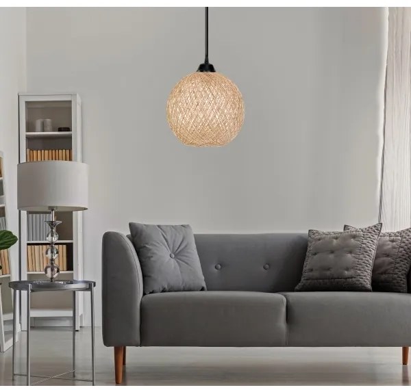 Csillár zsinóron JUTE 1xE27/60W/230V bézs