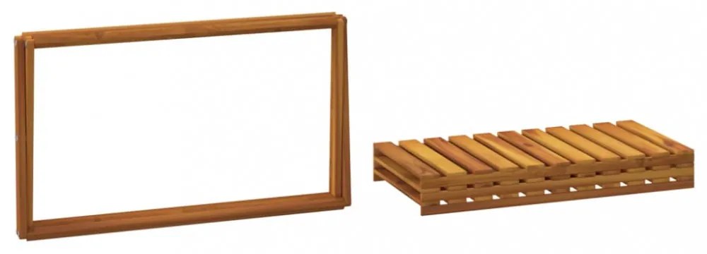 3 szintes barna tömör akácfa összecsukható polc 70 x 31 x 63 cm