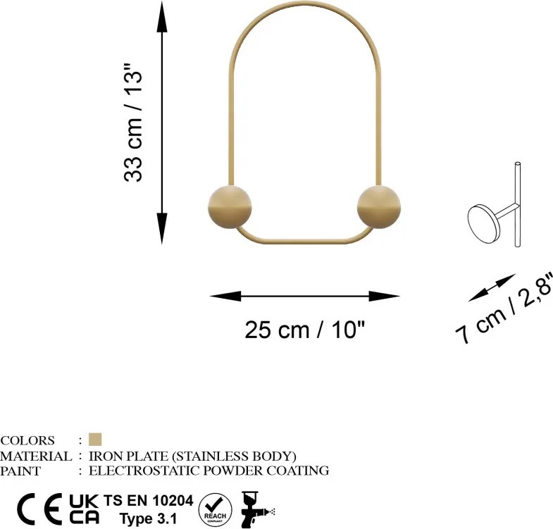 Fém falikampó, 25×7 cm – TR494PYT1156