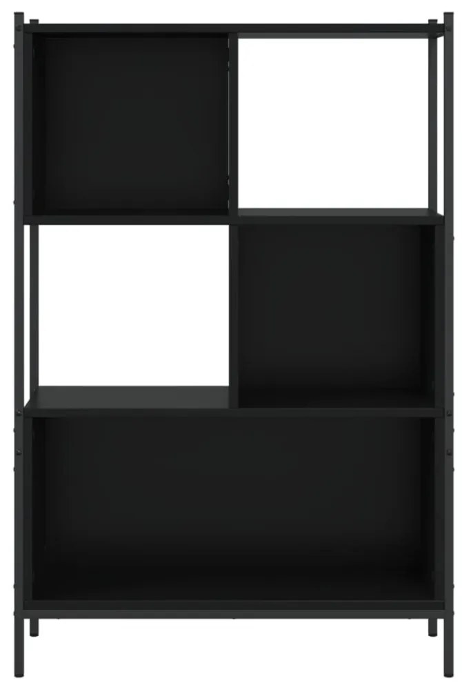 fekete szerelt fa könyvszekrény 72x28x109 cm