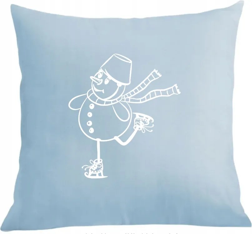 Karácsonyi párna párnahuzat vicces nyomott mintás hóember korcsolya