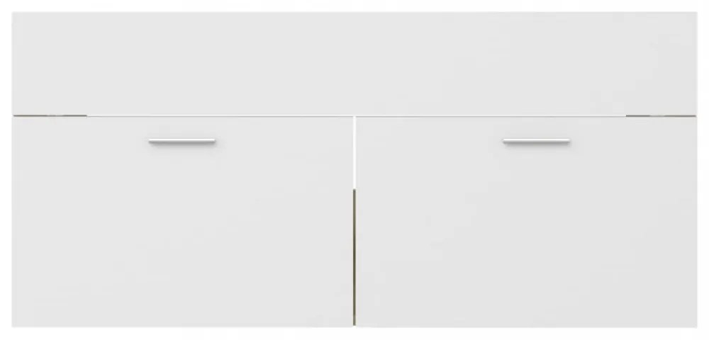 fehér és sonoma tölgy szerelt fa mosdószekrény 100x38,5x46 cm