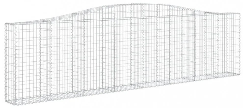 vidaXL 25 db íves horganyzott vas gabion kosár 400x30x100/120 cm
