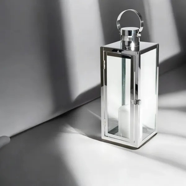 Dekoratív lámpás 63 cm, fényes króm