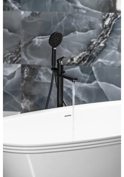 Sapho - PAX kádkészlet csapteleppel, matt fekete