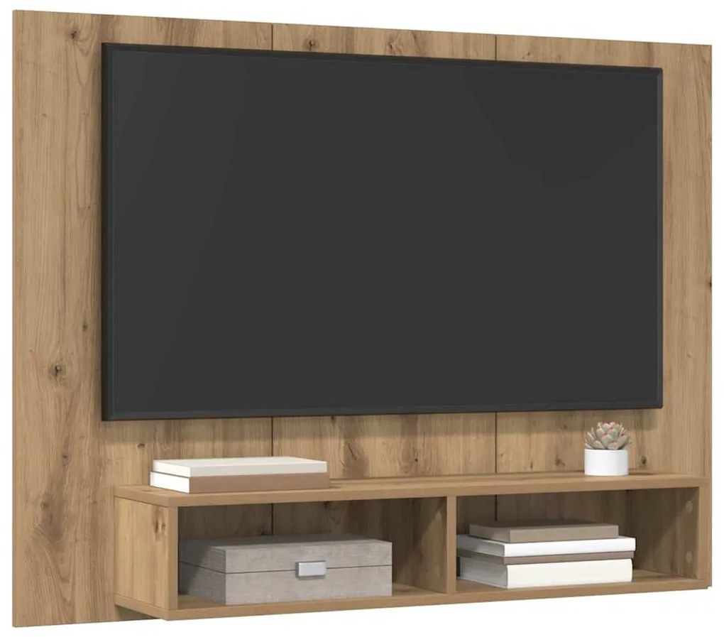 Fali TV Szekrény kézműves tölgy 120 x 23.5 x 90 cm Faanyag
