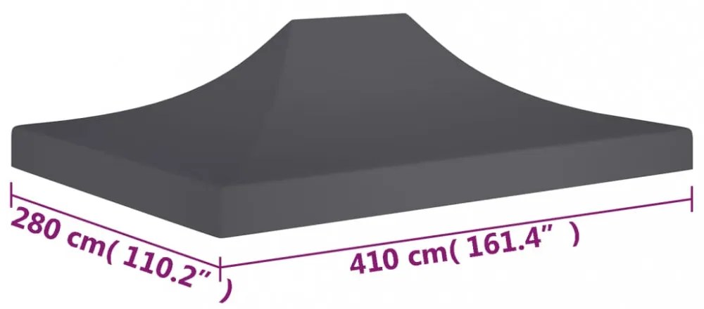 antracitszürke tető partisátorhoz 4 x 3 m 270 g/m²