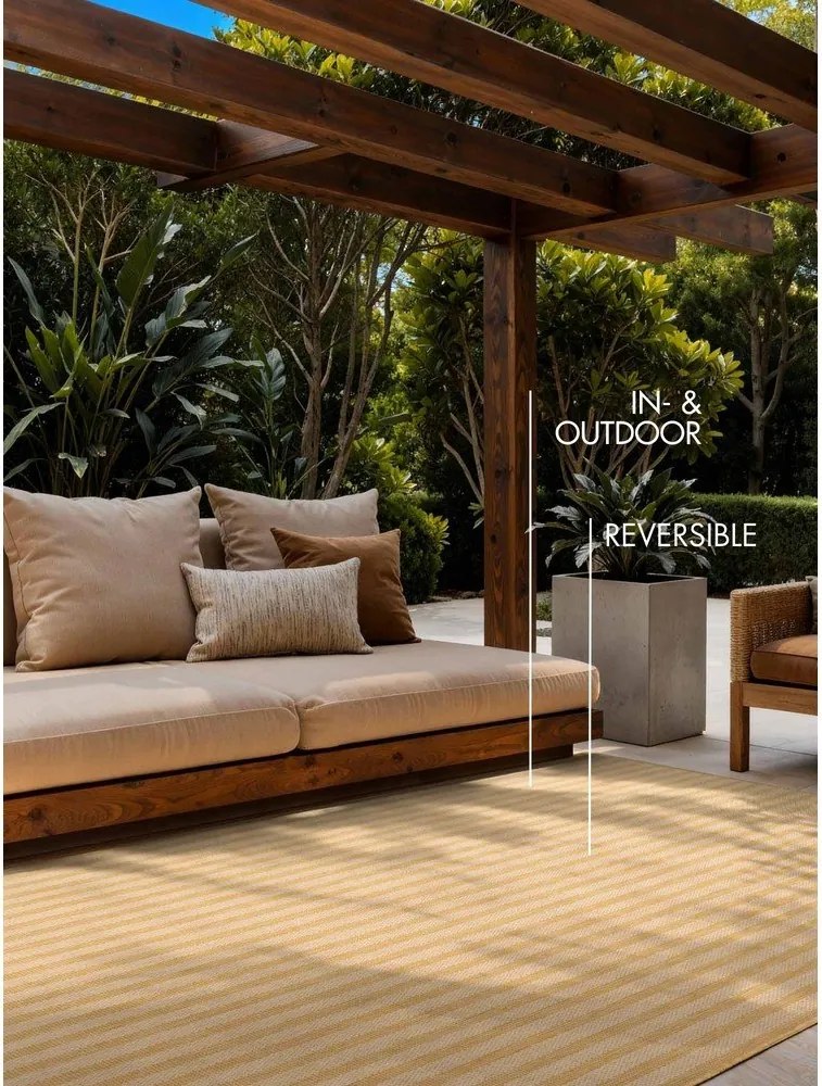 Okkersárga-krémszínű kültéri-beltéri szőnyeg 160x230 cm Haringey Linley – Ted Baker