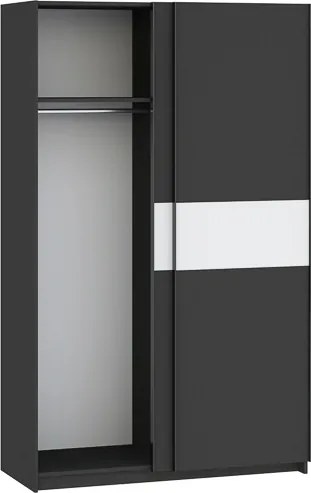 BERNO ruhásszekrény, 120 cm | Antracit + Fehér