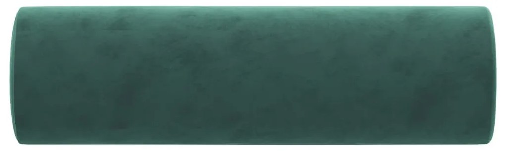 2 db sötétzöld bársony díszpárna Ø15x50 cm