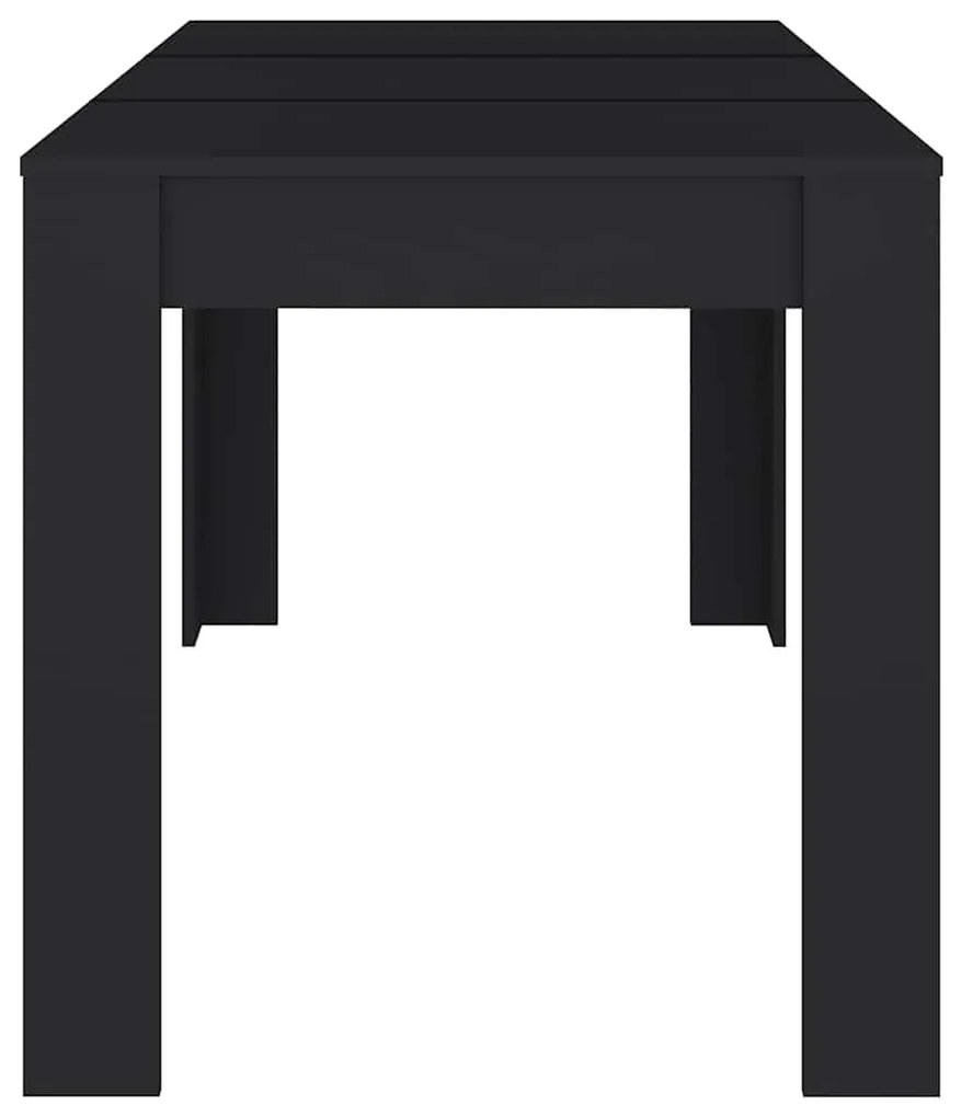 Fekete szerelt fa étkezőasztal 140 x 74,5 x 76 cm