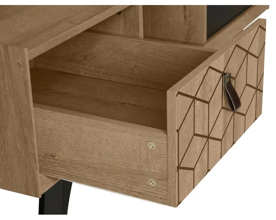 Ceilan 2 fiókos dohányzóasztal, tölgyfa dekorral - Marckeric