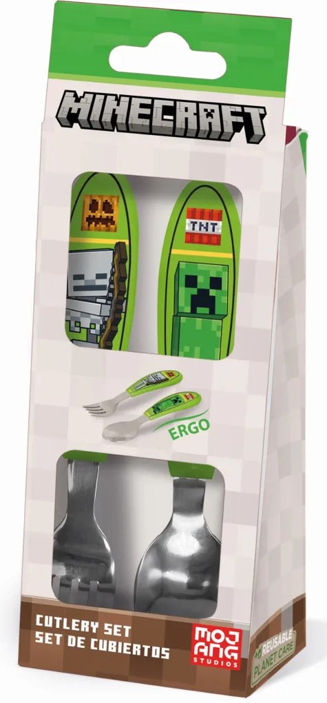Minecraft Core fém ergo evőeszköz készlet - 2 darabos