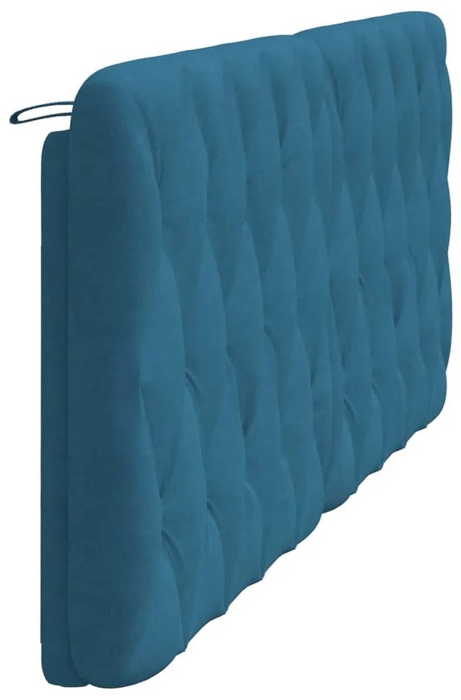 kék bársony fejtámla párna 200 cm