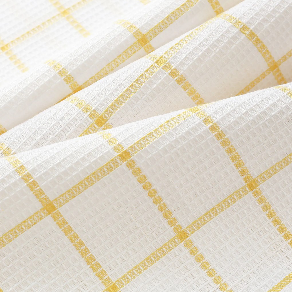 Goldea waffle konyharuha - sárga csíkok 50 x 70 cm