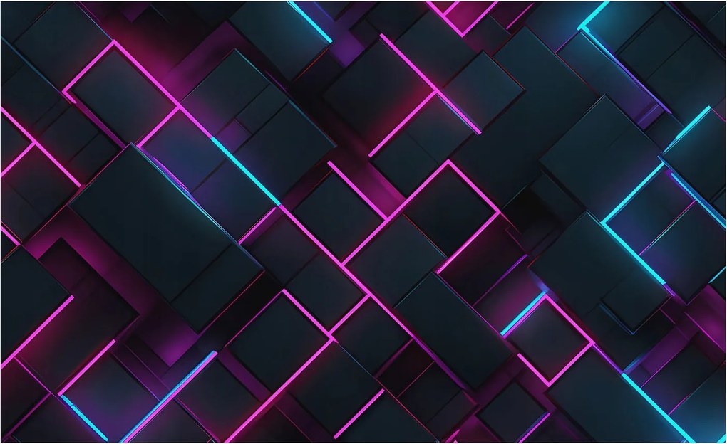 Fali tapéta Panoráma Neon geometria 416x254 Ragasztó