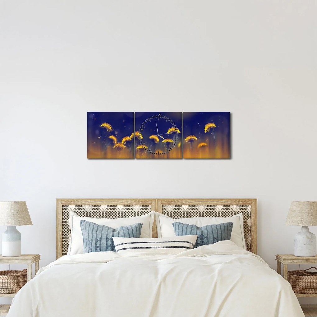 Kép - Pitypang (órával) (90x30 cm)
