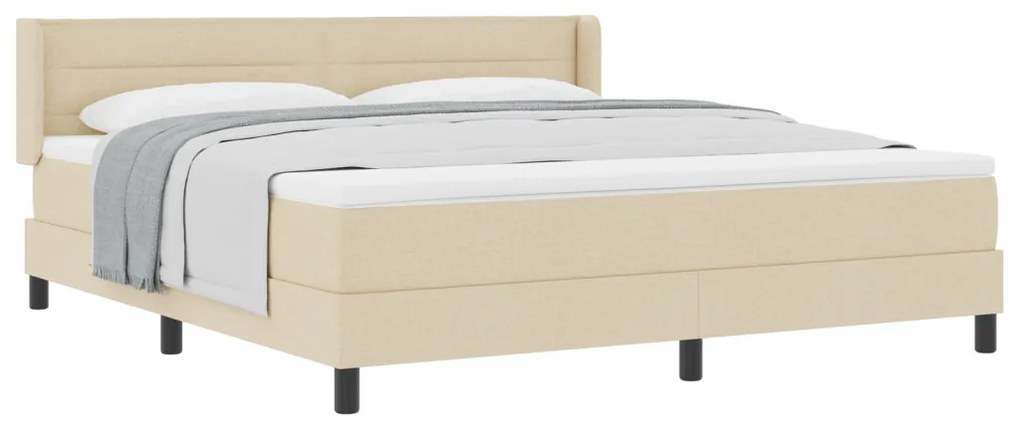 Boxspring Ágy Matraccal – Krém színben, 180 x 200 cm, szövetből.
