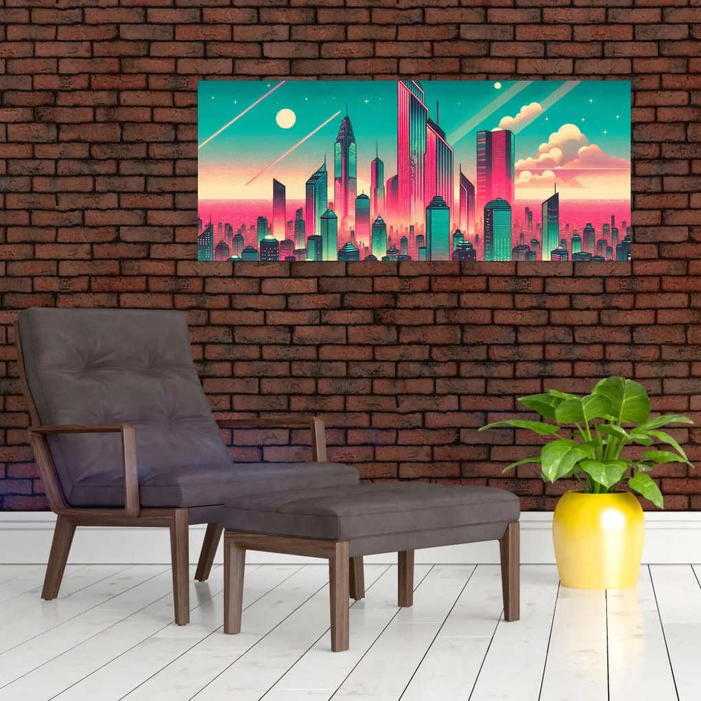 Kép – Nagyváros pop-art stílusban (120x50 cm)