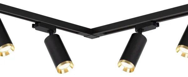 Sínrendszeres MICA spotlámpa 6xGU10/10W/230V fekete/arany