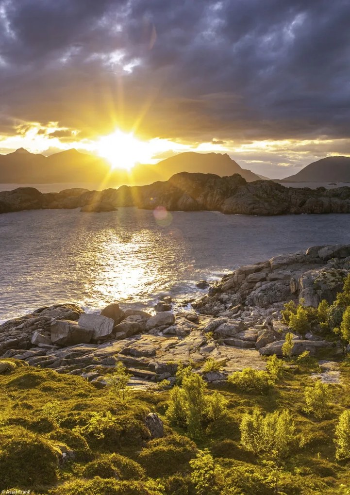 Poszter 21x29,7cm Naplemente a norvég fjordon, Assaf Frank