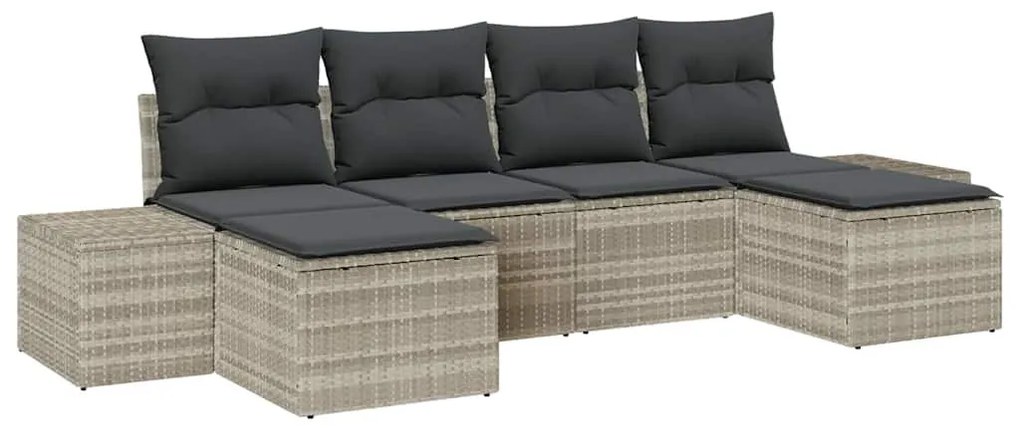Kerti Kanapé Szett 6 pcs Világosszürke 184 x 62 x 85 cm