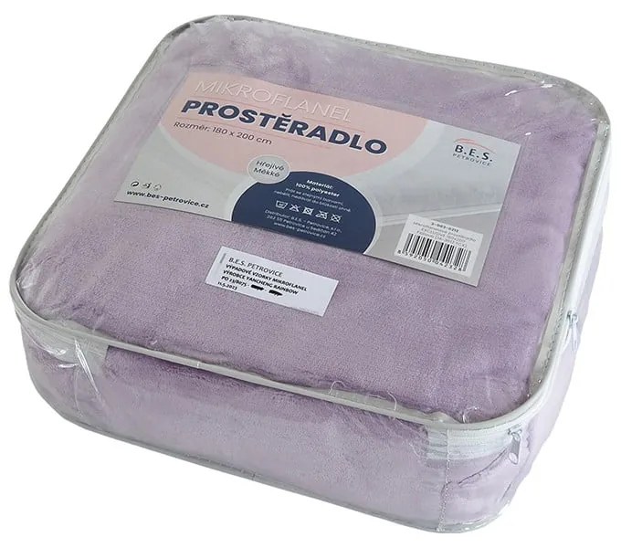 Lila mikroflanel lepedő 180x200 cm Exclusive – B.E.S.